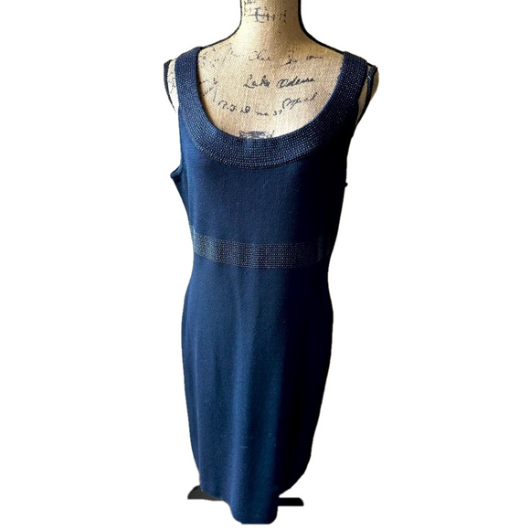 St John Santana Knit Black Dress - Picture 3 of 14